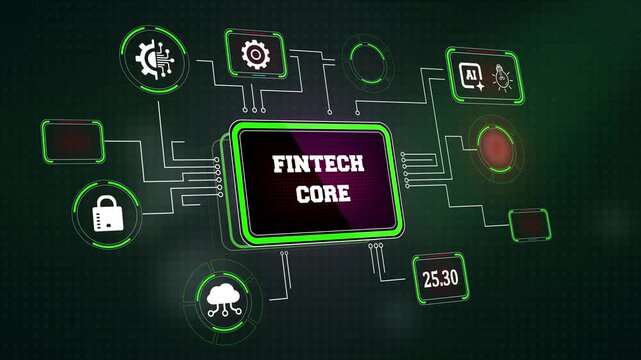 Digital transaction processing panel analyzing fintech core banking algorithm parameters and automated secure electronic payment processing scripts