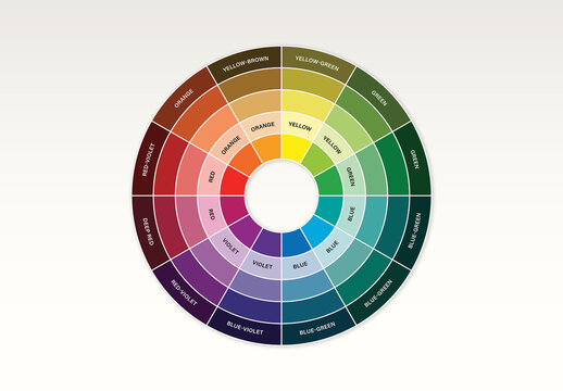 Color Wheel Chart Vector Template For Design, Color Theory Diagram, Palette Guide Infographic