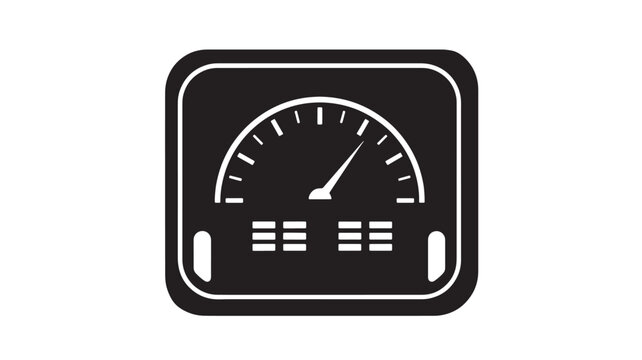 Speedometer gauge icon with digital display and needle indicator featuring dashboard, vehicle, car with automobile and speed elements for