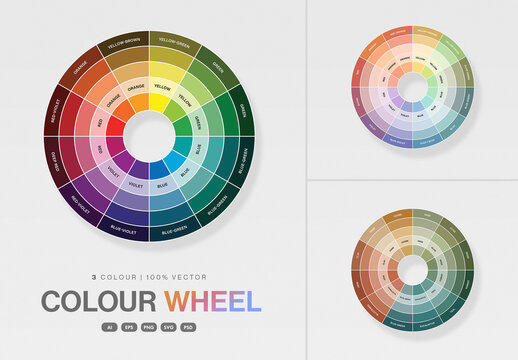 Color Wheel Chart Vector Template For Design, Color Theory Diagram, Palette Guide Infographic