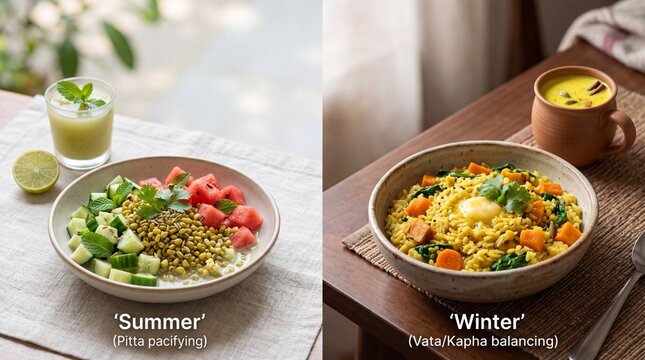Refreshing Summer and Warming Winter Dishes with Ayurvedic Balance