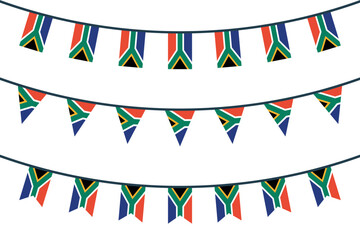 Obraz premium South Africa flag bunting icon set, flag of the Republic of South Africa symbols
