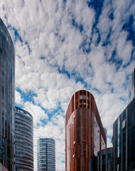 Beijing Modern Architecture Complex Under Blue Sky with Clouds © LyVan