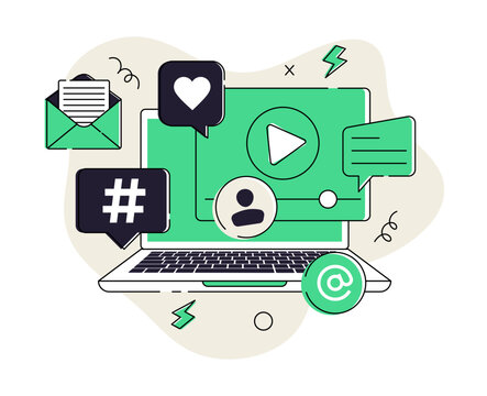 Video Marketing Vector Illustration, Viral Content Creation, Social Media Promotion, Streaming Concept