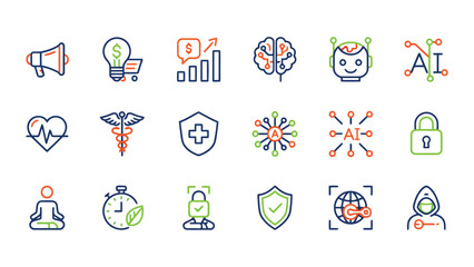 Fototapeta premium vector illustration of a set of medical icons