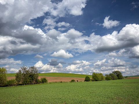 Vast Sky and Rolling Green Hillscape