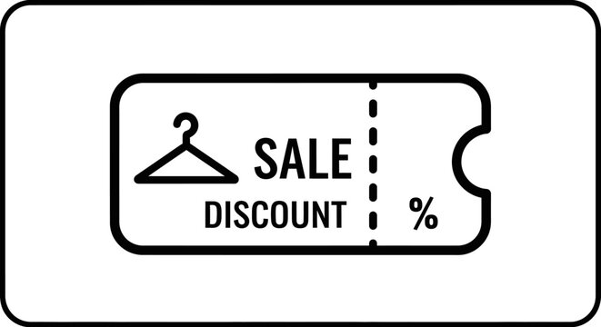 Sale Discount Coupon Icon with Hanger Symbol for Fashion Retail