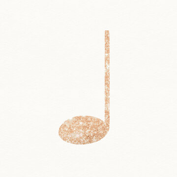 Glittery quarter note clipart, musical symbol