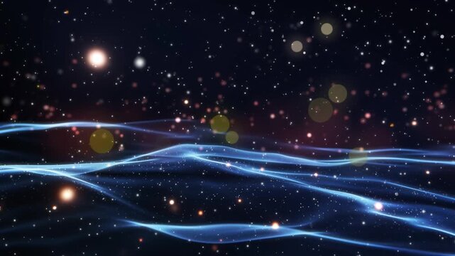 Abstract Space Waves and Stars in Deep Universe Scene