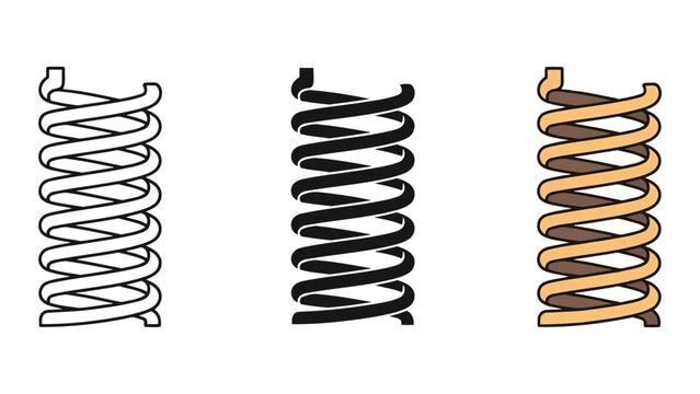 Three coil spring illustrations in different styles
