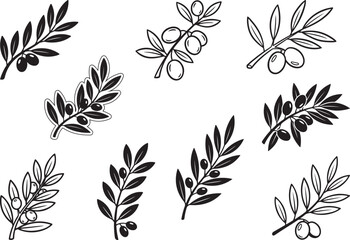 Fototapeta premium OLIVE BRANCH SILHOUETTE