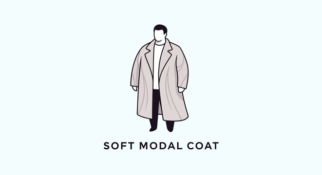 Person wearing oversized soft long modal coat