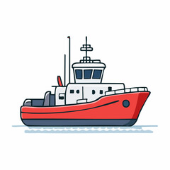 Fototapeta premium Illustration of a Red Tugboat