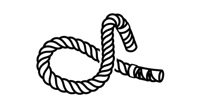 Rope Coiled on the Ground Closeup.