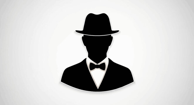 Silhouette of a man in suit.