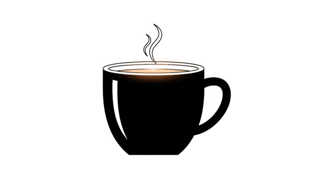 Steaming hot coffee cup mug.