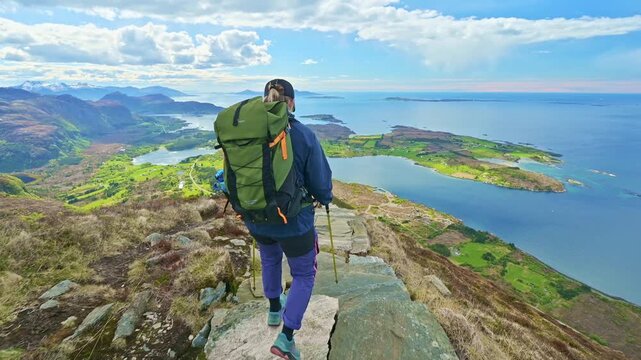 The midsund stairs in Otr&oslash;ya outside Molde in Norway. The longest stairs in Norway takes you from the sea level to the top of R&oslash;rsethhornet at 650 MASL. Famous Norwegian tourist attraction.