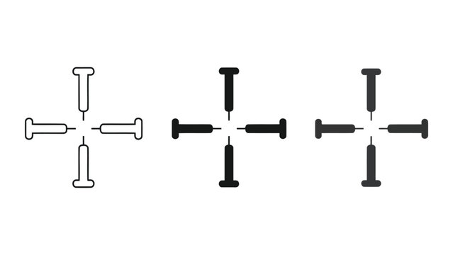 Crosshair target scope sight icons set in flat vector illustration