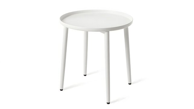 White plastic stool with three legs and round seat furniture transparent background