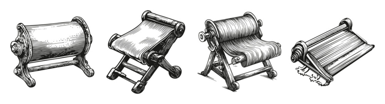 Vintage Silk Screen Printing Icons and Tools for Creative Projects