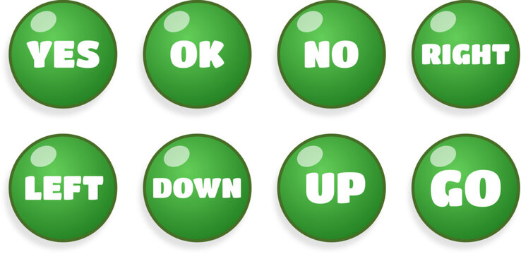 8 set of green buttoms no,  yes, up, down, ok ets