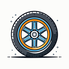 Fototapeta premium Stylized Car Wheel Illustration
