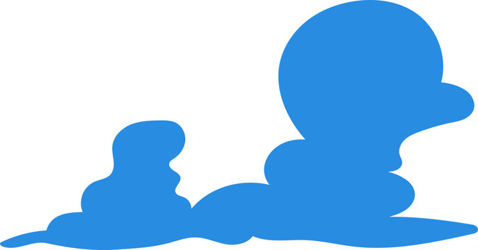 Puffy Blue Cloud Shape Isolated Vector Illustration