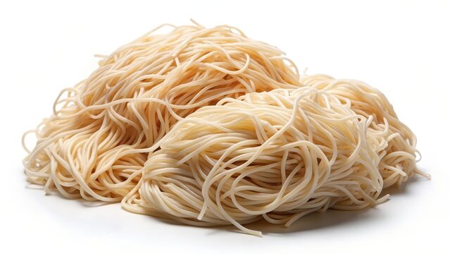 Dried rice noodles isolated on white background
