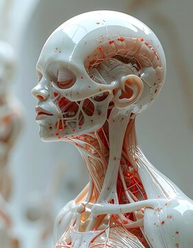 A humanoid figure with exposed veins and muscles