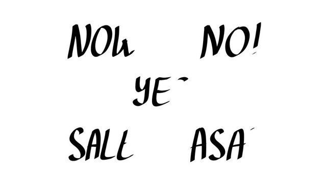 Hand Lettering Write On Animation &ndash; Ink Brush NOW YES NO SALE ASAP Words Alpha Channel Motion Graphics