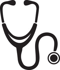 Fototapeta premium Black stethoscope icon on white background Vector