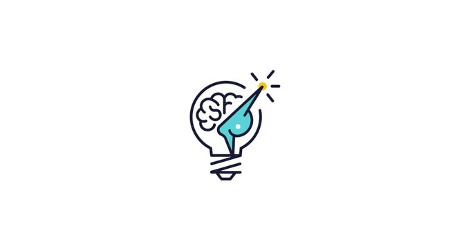 Light Bulb Brain Idea Concept.