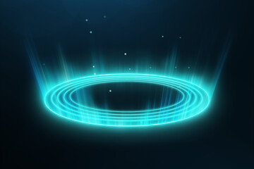 Obraz premium Futuristic portal element, digital remix