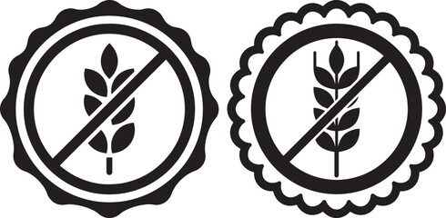 Gluten free symbol with wheat stalk crossed out. © MD