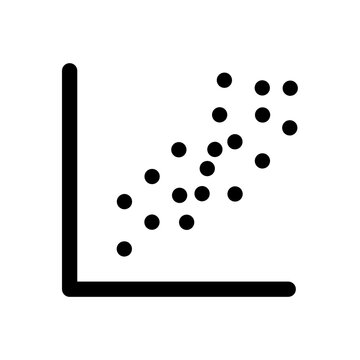 Professional scatter plot graph data icon vector.