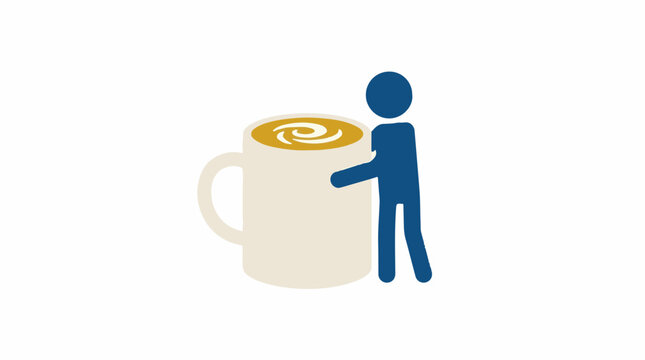 Person Hugging Giant Mug of Coffee Latte