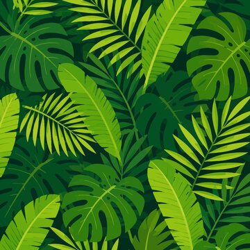 Green fern leaf pattern background texture