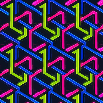 Colorful geometric escher style pattern design