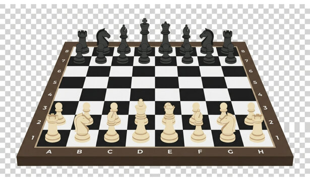 Creative chess board set vector illustration isolated on transparent background