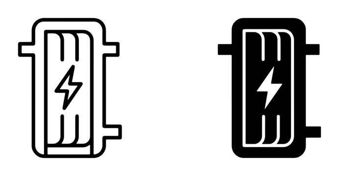 Electrical Fuse Box Icon Set, Power Circuit Breaker Symbol, Energy Safety Device, Electricity Protection Graphic