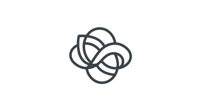 Abstract Intertwined Lines Forming a Complex Shape.