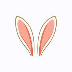 Fototapeta premium Cute Cartoon Rabbit Ears Illustration