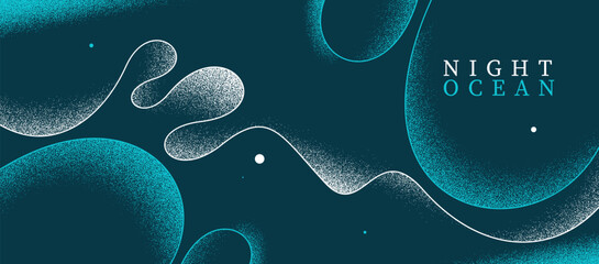 Naklejka na ściany i meble Curvy relaxing lines vector abstract background, creative concept of sea and ocean waves on a shore in the night, calming shapes of waves over the sand wallpaper.