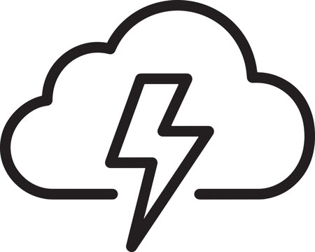 Modern lightning bolt symbol inside cloud graphic design illustration