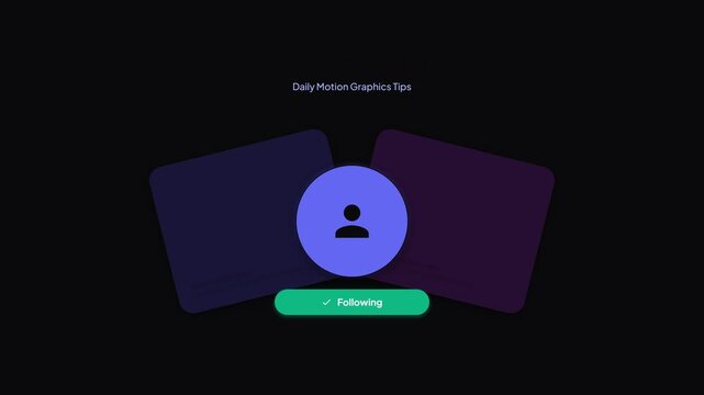 Animated social media follow button transition with user icon and notification text, symbolizing engagement, connection, and digital interaction, for online platforms and content creation.