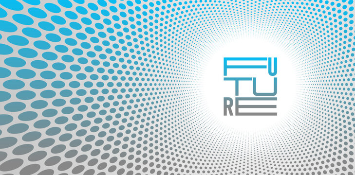 Radial dotted tunnel with strong central focus, symbolizing vision, progress, direction, clarity and forward movement.