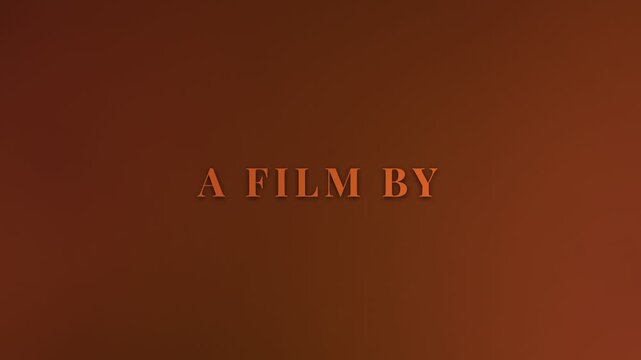 Vintage film title card with A Film By text appearing on aged leather texture background for cinematic movie intro.