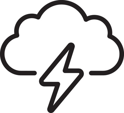 Simple lightning bolt icon inside a cloud illustration design