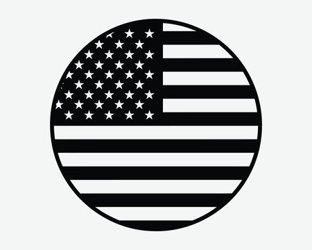 American flag circle icon