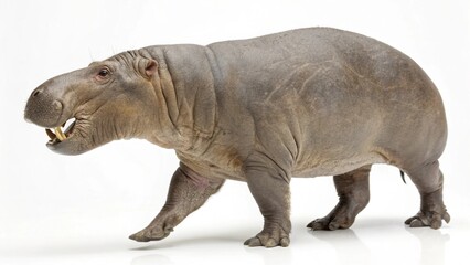 Obraz premium Isolated prehistoric marine mammal Paleoparadoxia on a solid white studio background